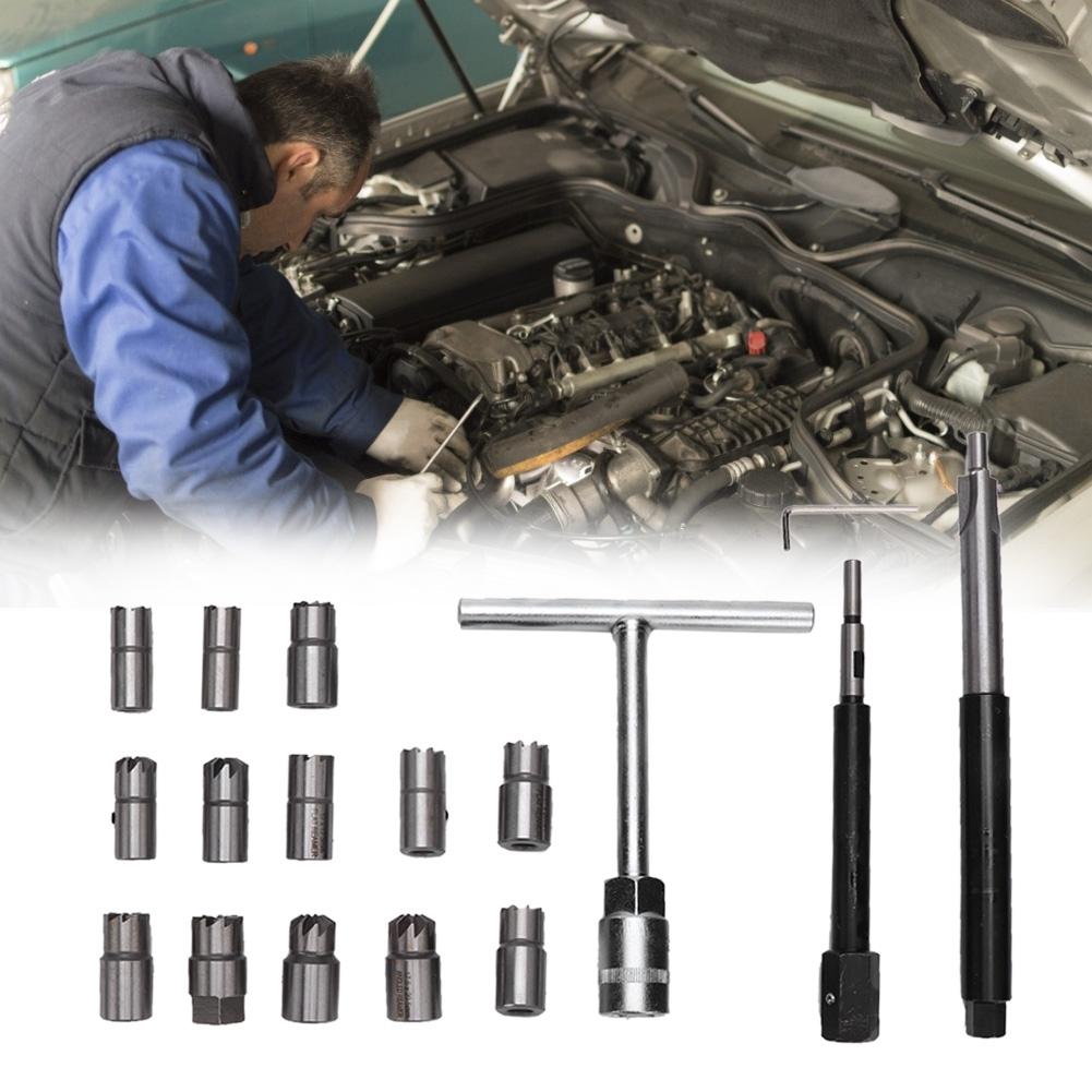 17-teiliges Dieselinjektor-Sitzfräser-Fräser-Set Universelles Auto-Werkzeugset