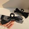 Summer Accessories Black Bowknot Hair Clip for Girls Korean Style Versatile Large Hair Claw Ribbon Hairpin Woman Popular