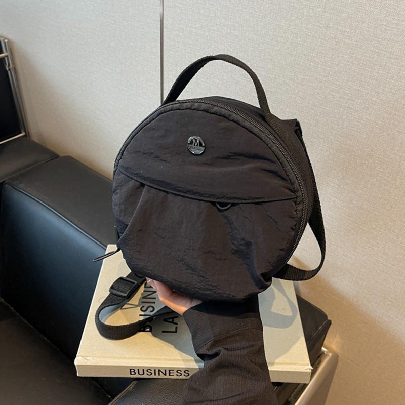 Women's Casual Nylon Crossbody Bag with Adjustable Strap Vintage Solid Color Small Shoulder Bag Polyester Lining for Everyday Use AVE