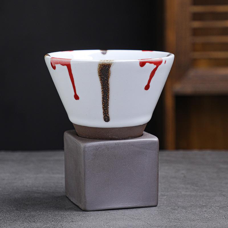 Creative Retro Ceramic Coffee Cup Cone Rough Pottery Tea Cup Japanese Latte Pull Flower Porcelain Cup Household New Pottery