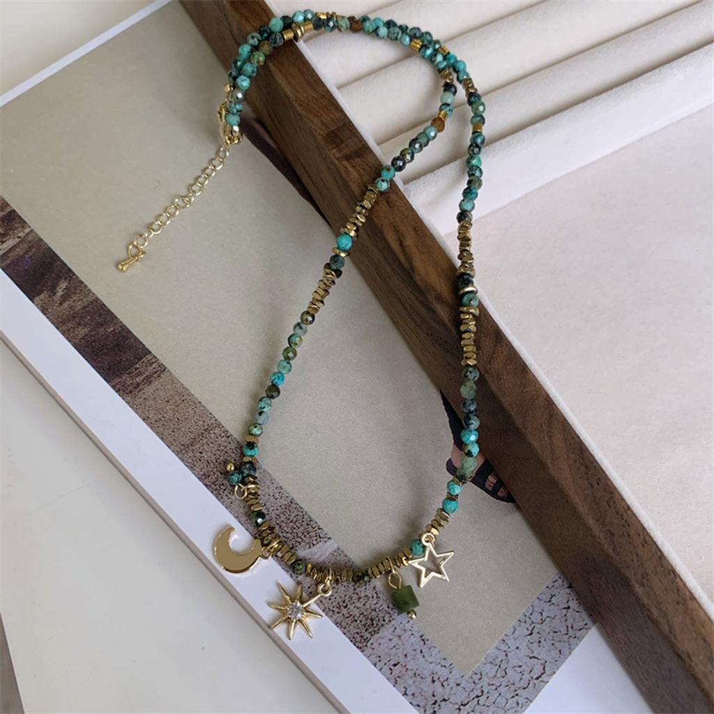 Stylish Sunflower Pendant Necklace Colorful Beads Necklace Adjustable Chain Necklace Neck Jewelry Perfect Gift for Women