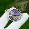 Natürlicher Stern-Amethyst Edelstein Anhänger Lila 925 Sterling Silber Indischer Schmuck