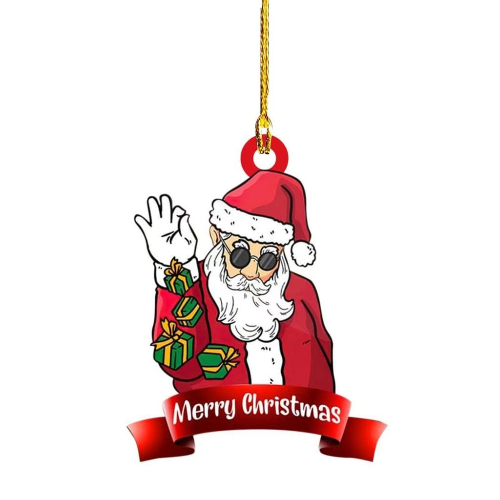 

Cartoon Style Acrylic Christmas Ornament Colorful Rooster And Apple Decoration Hanging 1