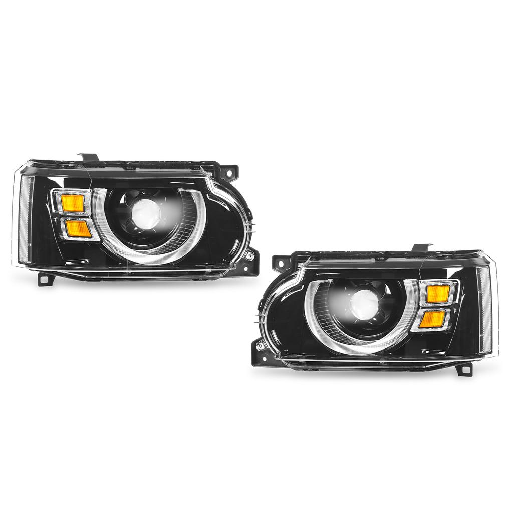 Defender Design Full LED Headlights Projector Replacement for Land Rover Range Rover Vogue L322 Facelift 2010‑2012