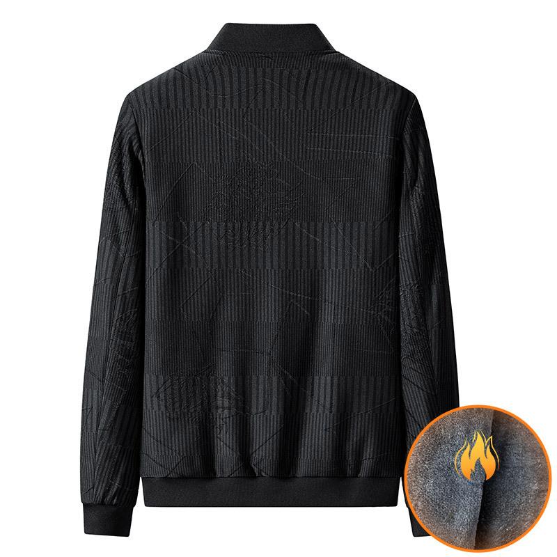 Spring and Autumn Jacket Men's Casual Business Light Luxury Men's Jacket Fleece Thickened Loose Baseball Collar Versatile Large Size