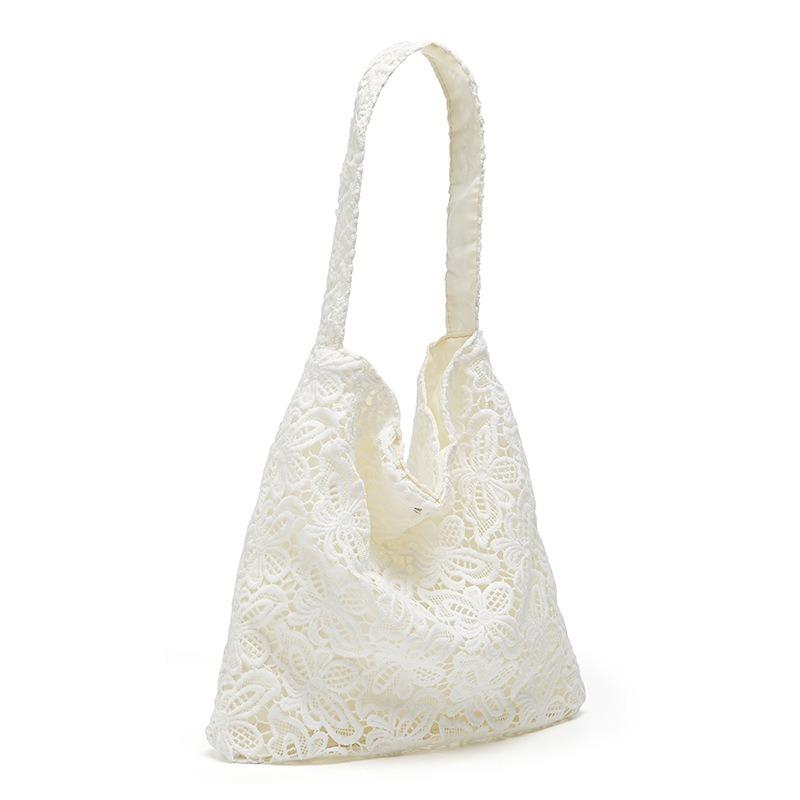 Star Shoulder Bag Female Simple Pastoral Flower Lace Gentle Fairy Large Capacity Commuter Tote Bag