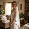 Embroidery Lace Floral Lace Bridal Veil Floral Applique Edge Wedding Veil  Bridal Wear