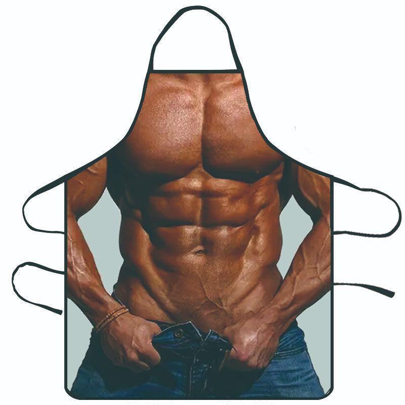 Creative Funny Character Print Waterproof Apron For Kitchen Cooking Home Use