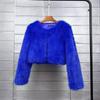 Korean Style Faux Fur Short Women's Coat - Solid Color