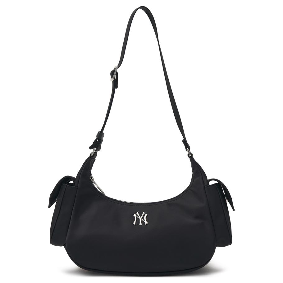 

MLB Adjustable Shoulder Strap Nylon Sling Bag Regular Women Bags Black 3ABQM044N Black