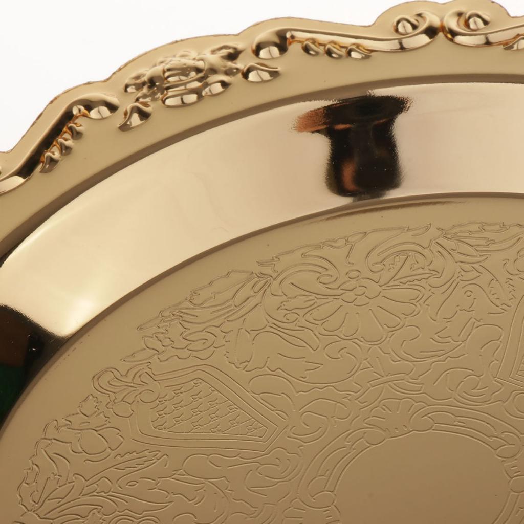 Metal Golden Plates Fruits Holder Dishes Tableware Home Gathering Dinner
