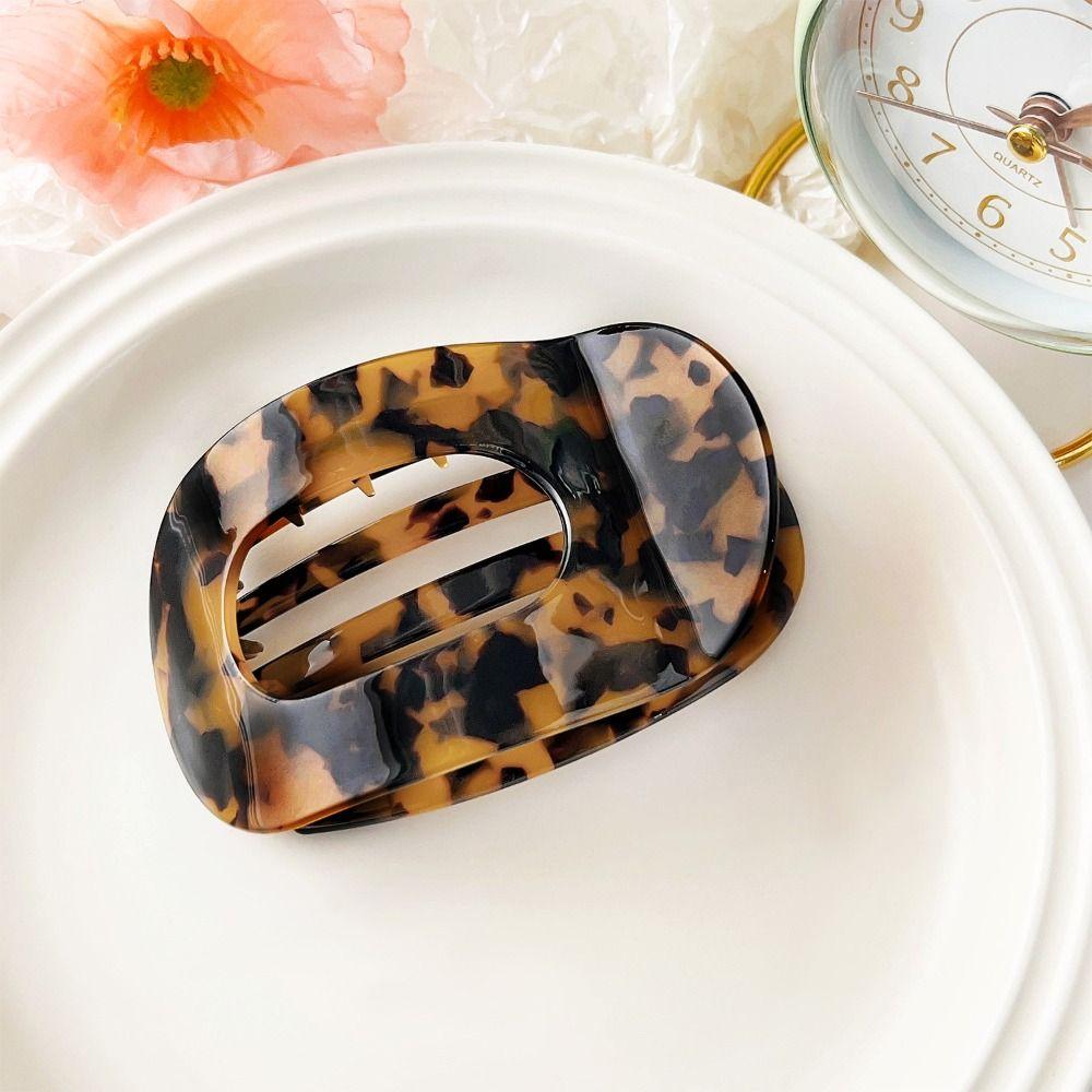 Hair Accessories Leopard Hair Claw Elliptic Shape Acetate Barrettes Acetic Acid Hair Clip  Women
