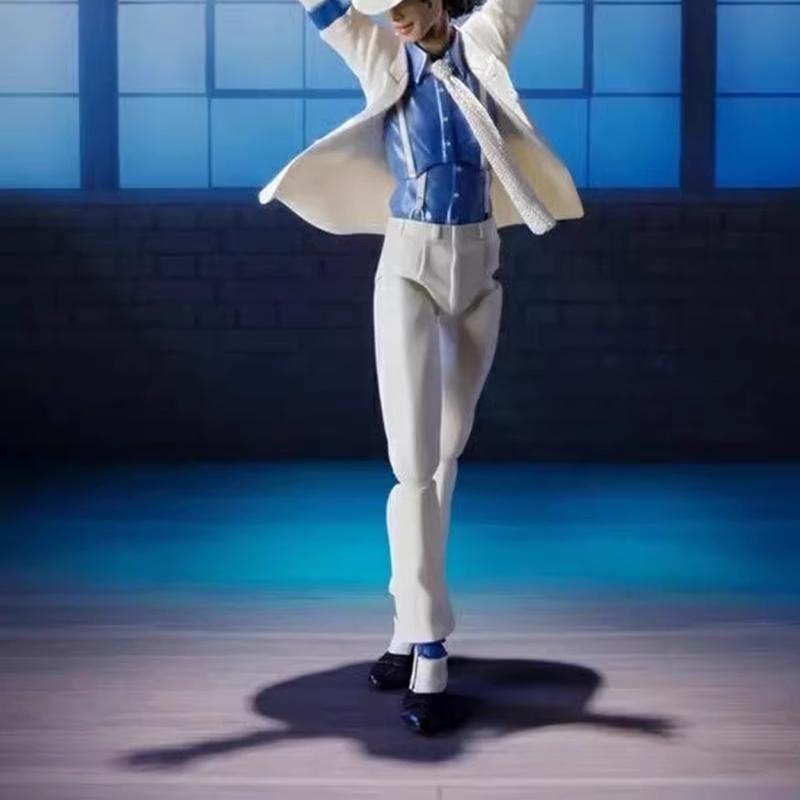 MJ - Jackson Smooth Criminal Moonwalk Actionfigur Modell Spielzeug Mj Thriller Gelenkig Bewegliche Gedenkfigur Weihnachtsgeschenk