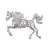 Clothes Accessories Horse Badge Pin Light Luxury Alloy Zodiac Animal Badge Pearl Vintage Horse Brooches Clothes Decoration