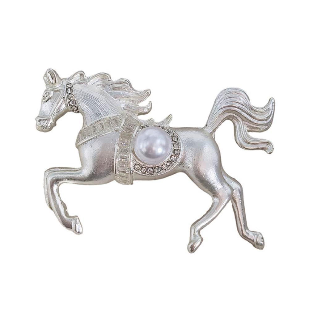 Clothes Accessories Horse Badge Pin Light Luxury Lapel Pin Zodiac Animal Badge Clothes Decoration серебряный