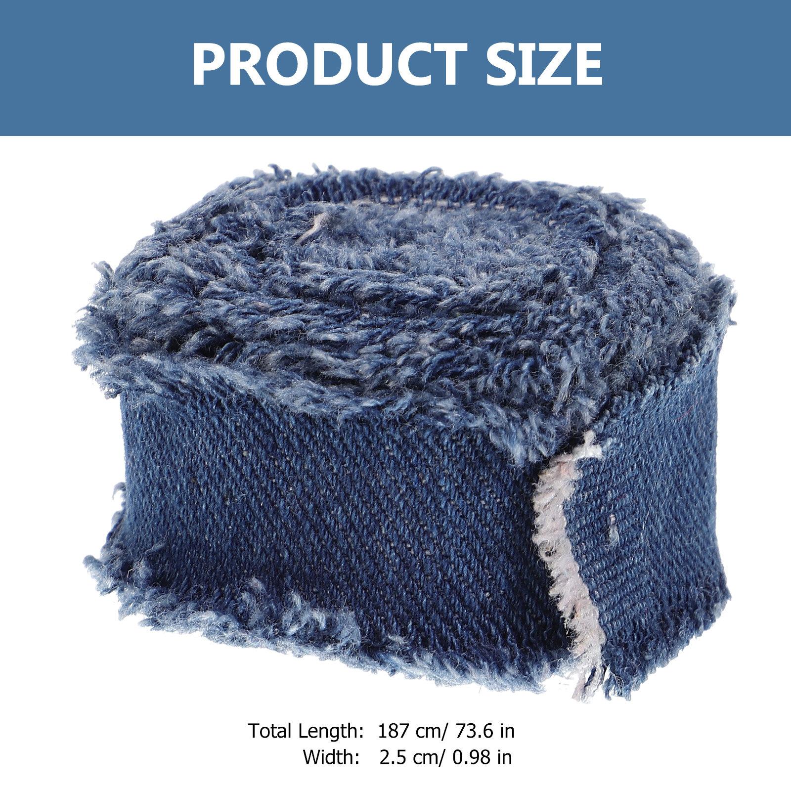 

1 Roll Denim Polyester Ribbon Smooth Texture Cuttable DIY Gift Wrapping Ribbon for Cake Decoration Party Holiday Crafts Bow темно-синього кольору