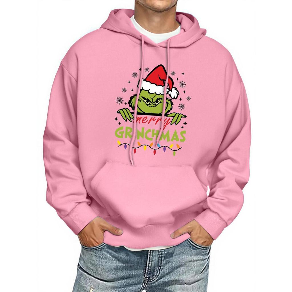 Men's Print Hooded Sweatshirt Long-Sleeve Casual Pullover Hoodie Hooded Sweatshirt