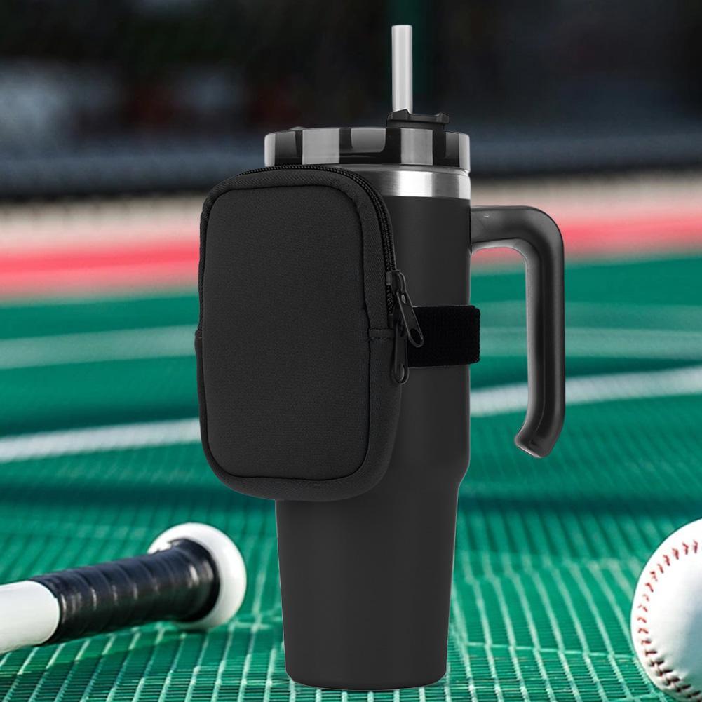 Multifunctional Coin Purse Keys Wallet Earphone Bag Water Bottle Pouch For Cups Solid Color Anti Slip Cup Bag