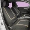 4Pcs Universal Car Seat Protective Cover Set Interior Decoration for All Seasons(BeigeBlack )