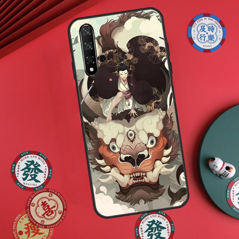 Japanese Samurai Art For Huawei Nova Y73 Y72 Y61 Y91 Y90 Y70 Y60 12s 12i 11i 8i 9 10 SE P60 Pro P30 P40 Lite Case