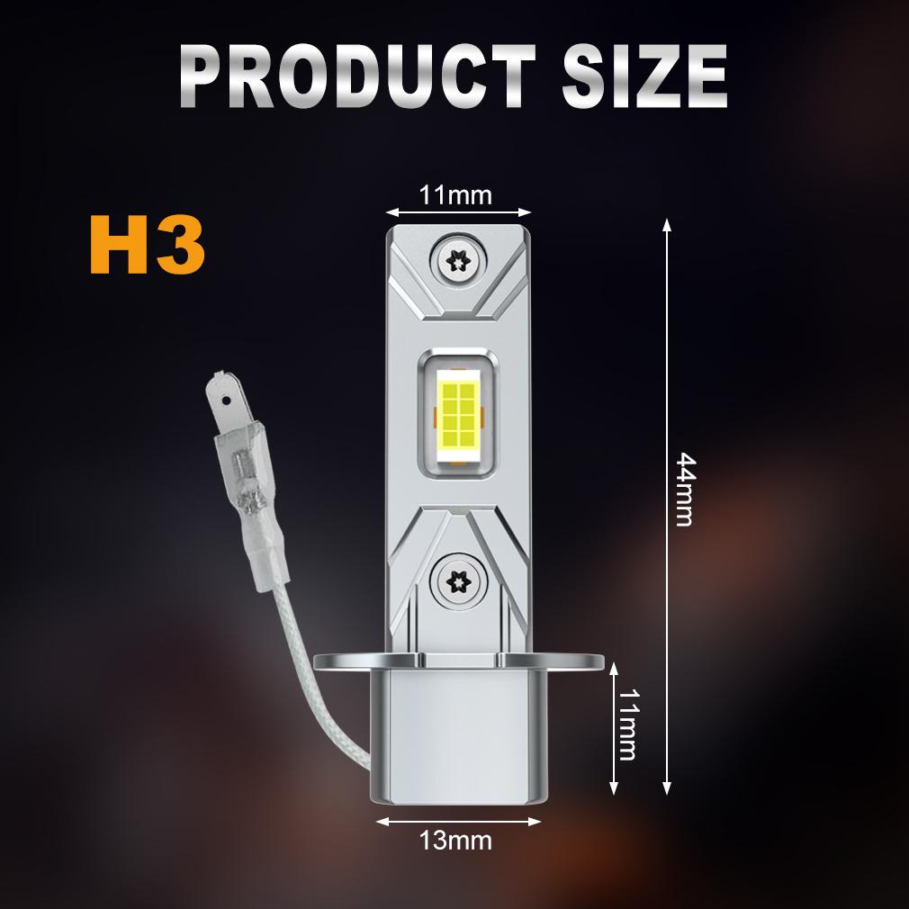 2 Stück 12000LM H3 LED Nebelscheinwerferlampen Mini H3 LED Nebellampe 30W 16Core CSP für Auto Lüfterlos Tagfahrlicht Auto Tagfahrleuchten 12V 6500K Weiß