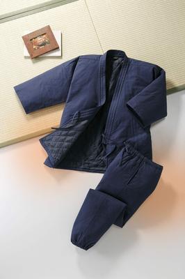 Aroz Cotton Samue, Takumi Style, Quilted Lining, Unisex, Indigo, Size 3L