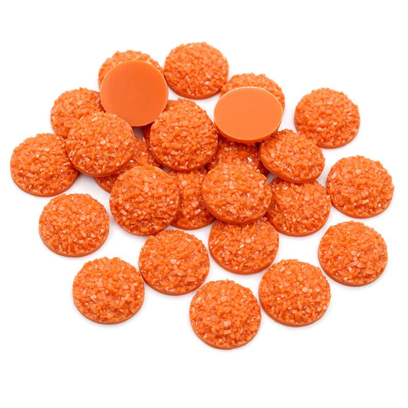 Natural Ore Druzy 8mm 10mm 12mm 40pcs Multi-Color Flat Back Resin Cabochons Dome For Bracelet Earrings DIY Jewelry Findings