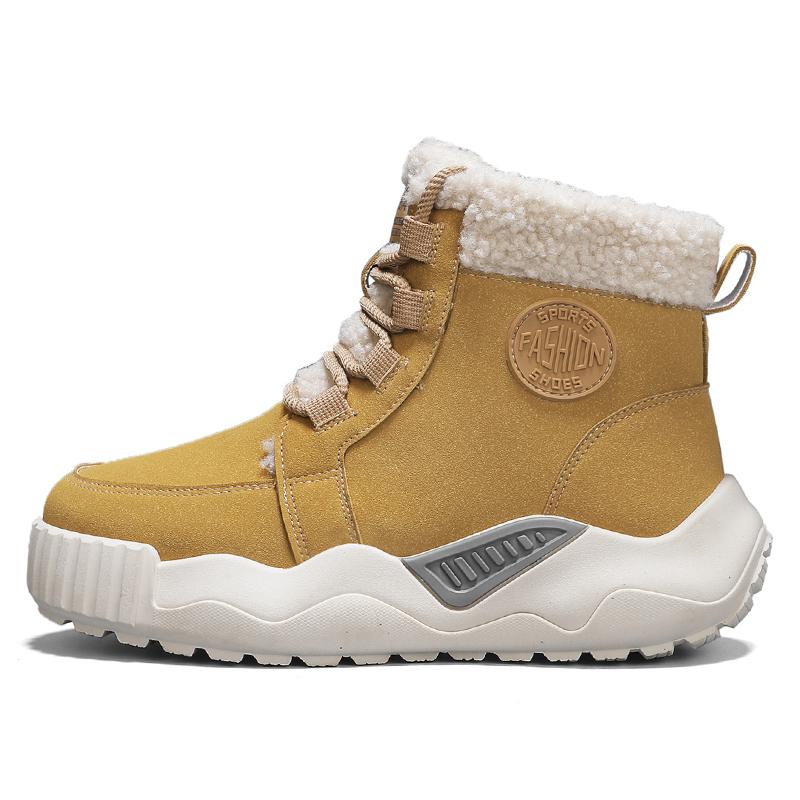 New High Rise Thick Soled Warm and Plush Casual Men's Cotton Shoes Comfortable and Versatile Winter Snow Boots HeightIncreasing