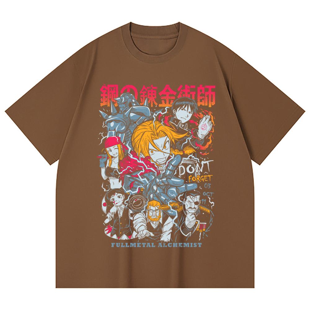 230 Gsm 100% Cotton Fullmetal Alchemist V1 Print Unisex Heavy Cotton T Shirt