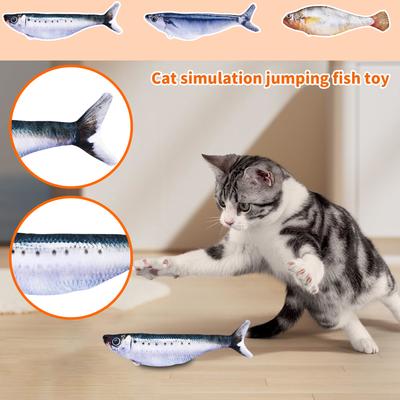 Simulation Jumping Fish Toy Is A Fun And Stress Relieving Tool That Is Resistant To Scratching And Biting, And Has An Automatic Teasing Stick For