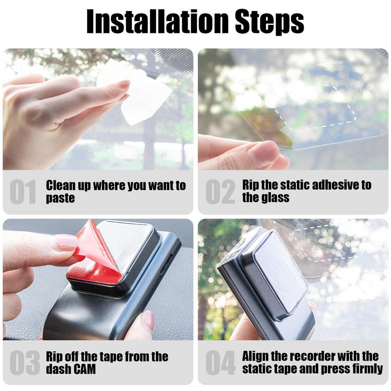 6pcs Static Stickers For Dashcam HUD Glass Adsorption Film Transparent Windshield Film Screen Electrostatic Stickers