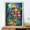 5d DIY Diamond Painting Cross Stitch Colorful Mushroom House Diamond Embroidery Mosaic Full Round Drill Home Decor