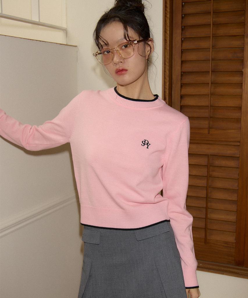 SALON DE YOHN Logo Basic Knit_ Pink