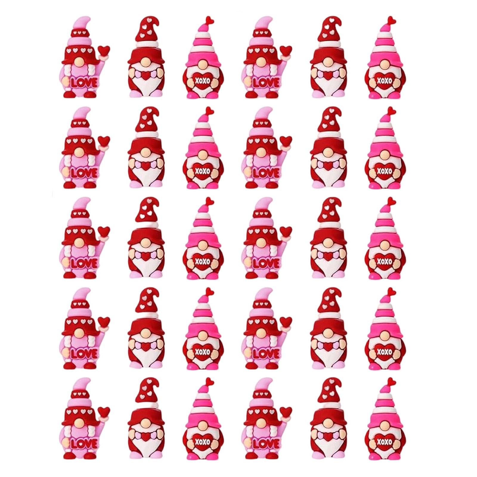 

30 Pcs Valentine s Day Gnomes Figurines Dwarf Statue Gifts For Anniversary Wedding Party Favors Valentine Tiered Tray Table Display Cake Decor Hide One Size