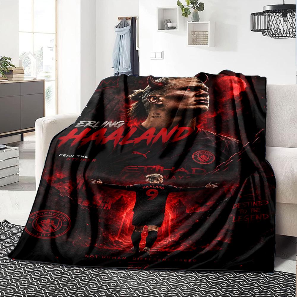 Man City's Haaland Celebration Blanket Warmthful Decor Great for Bed Chair Office for All Seasons Digital Print Birthday Christmas Gift Blanket