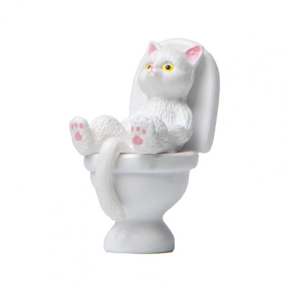 Cat Figurine Funny PVC Inspired Hand-crafted Toilet Series Cat Sculpture   Cat Statue  Party Supplies