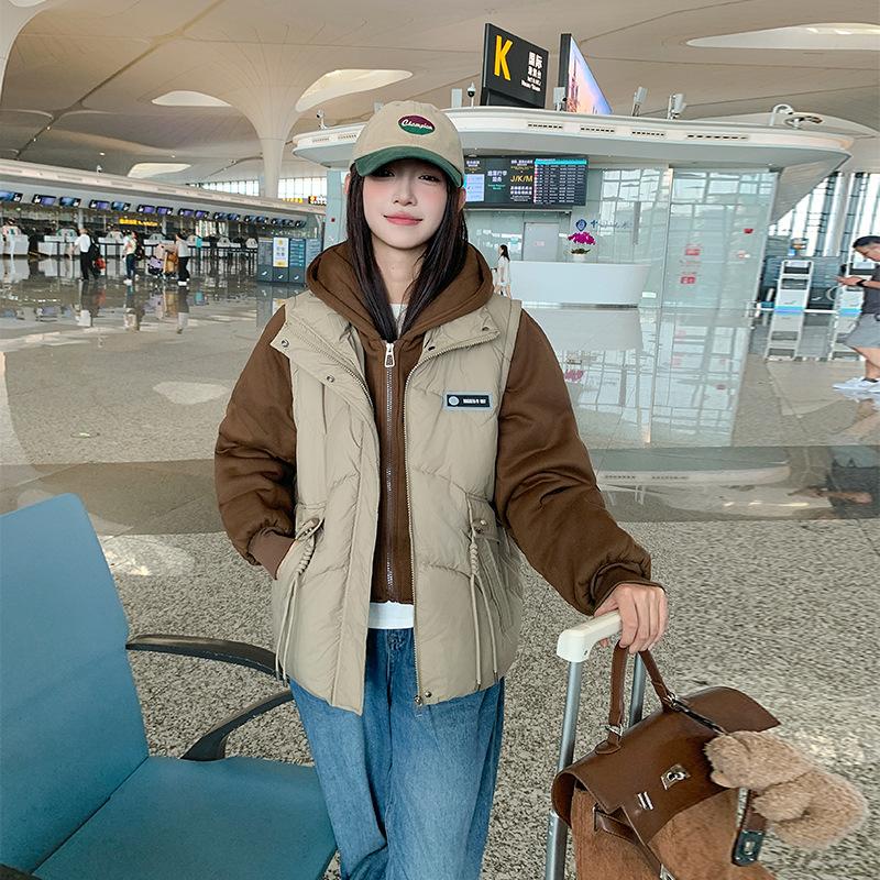 

Корейская строчка, хлопковая одежда-двойка, женская толстовка с капюшоном, новый стиль 2025, модное женское толстое пальто на все случаи жизни XXL светло-зеленый