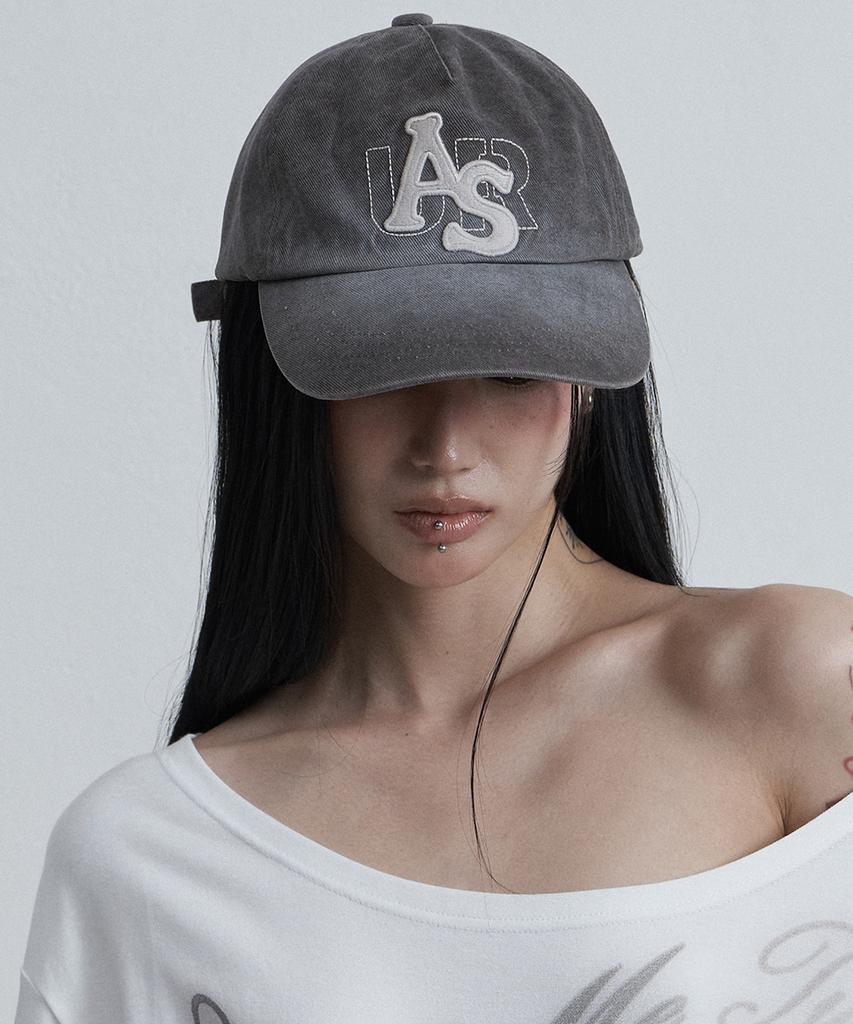 Aejeuyua Washed Logo Ball Cap Ash Grey
