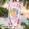 Ručník Care Bears na pláž, Personalizovaný vlastní text, Rychleschnoucí měkký velký ručník pro bazén, cestování