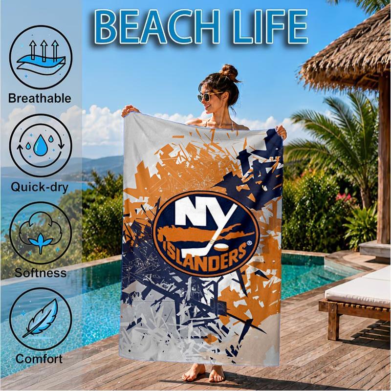 Ny Islanders Pride Strandtuch, Superweiche Mikrofaser, Perfektes Geschenk für Sie/Ihn, Geburtstag, für Pool, Strand, Reisen, Dekoration Strandparty