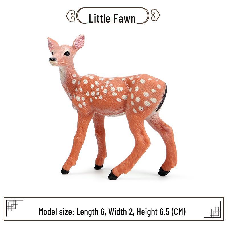 Cross-Border Wild Deer Simulation Toy: Little Spotted Deer Plastic Model for Kids