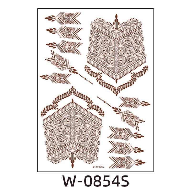 Waterproof European & American Red/Brown Henna Lace Tattoo Stickers for Arab Brides