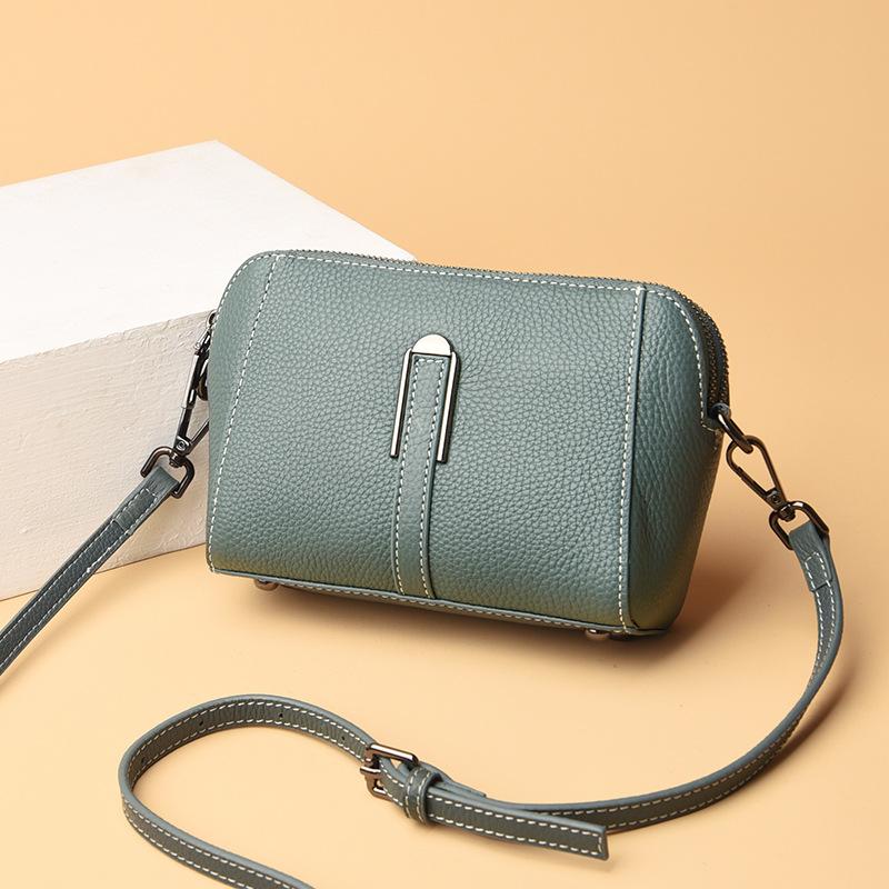 Leather Women's Bag First Layer Cowhide Mother Bag New Trendy Fashion Shoulder Messenger Bag Shell Bag Small Bag
