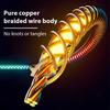 66W 3 in 1 Fast Charging Cable 6A Type C Micro USB Cable RGB Colorful Streamer Glowing Line USB Cable For iPhone Samsung Xiaomi