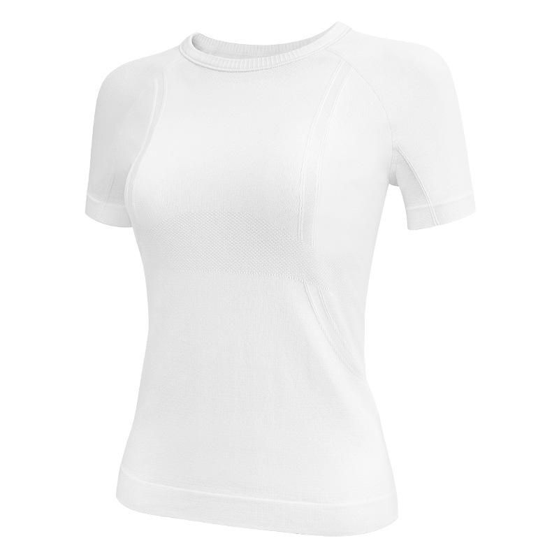 

Женская дышащая футболка с коротким рукавом для бега - Облегающая одежда для фитнеса, йоги и пилатеса на весну/лето Extra Large