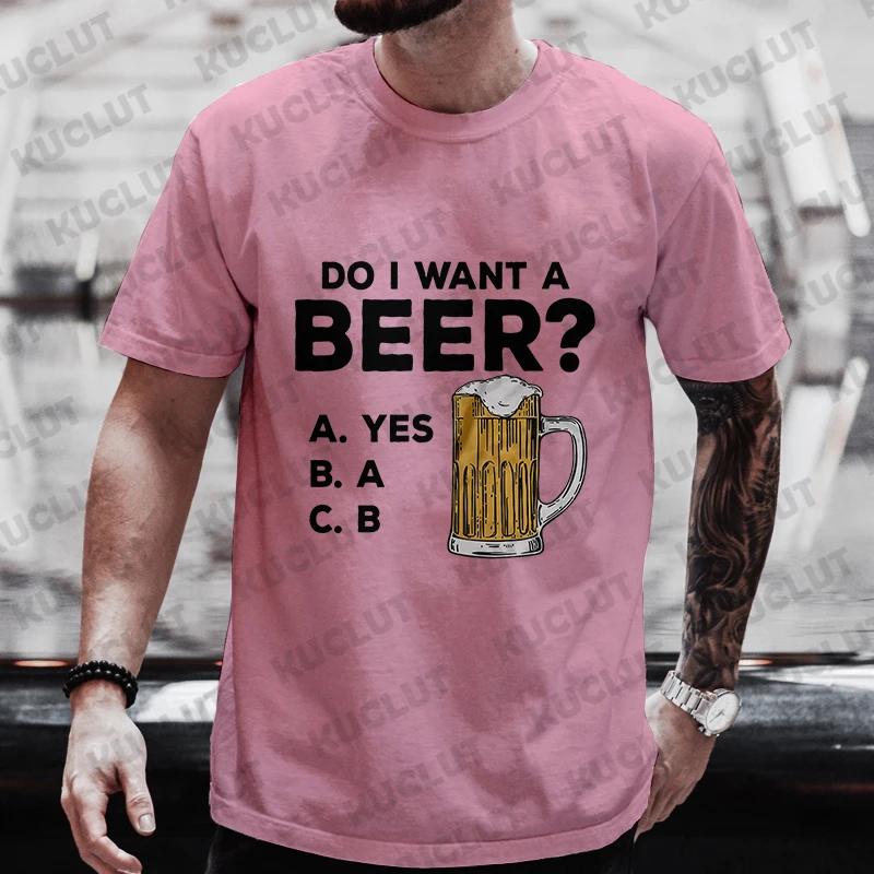 Oversized Mens T-shirts Summer Beer Print Tee Shirt Funny Beer Retro Cool Design Street Short Sleeve Top Beer Friday Men Clothes