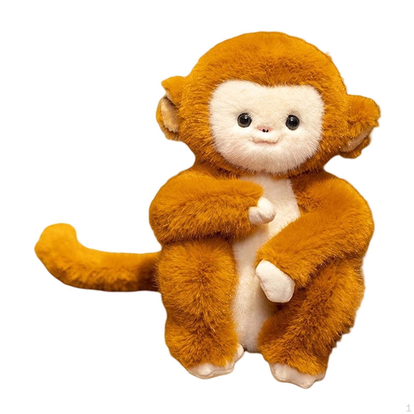 

Monkey Animal Stuffed Decorative Cushion Ornament Sofas Fleece Suitable for Children s 22cm