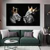 Schwarz-Weiß-Löwe ​​Leinwand Malerei Poster und Drucke Moderne Tier Wand Kunst Bilder für Büro Wohnzimmer Home Decor Cuadros