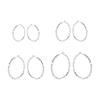 Gold & Silver Twist Cubic Zirconia Large Hoop Earrings - Women's Fashion Luxury, Cross-Border European & American Style.