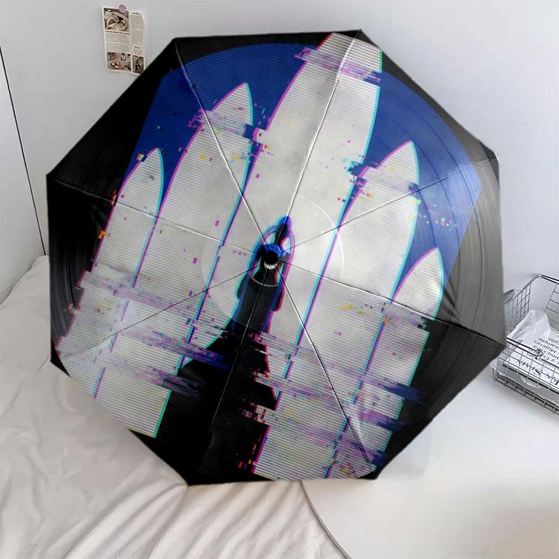 Зонт Новый Стиль с Рисунком «Пятый Элемент», 1 шт., Автоматический Складной Зонт, Портативный Дизайн, Дорожный Зонт, Уличный Зонт